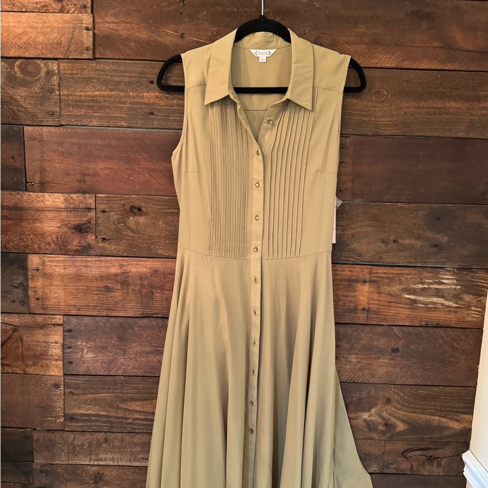 Nanette Lepore Kaki Dress Pleated Sleeveless size 8 New